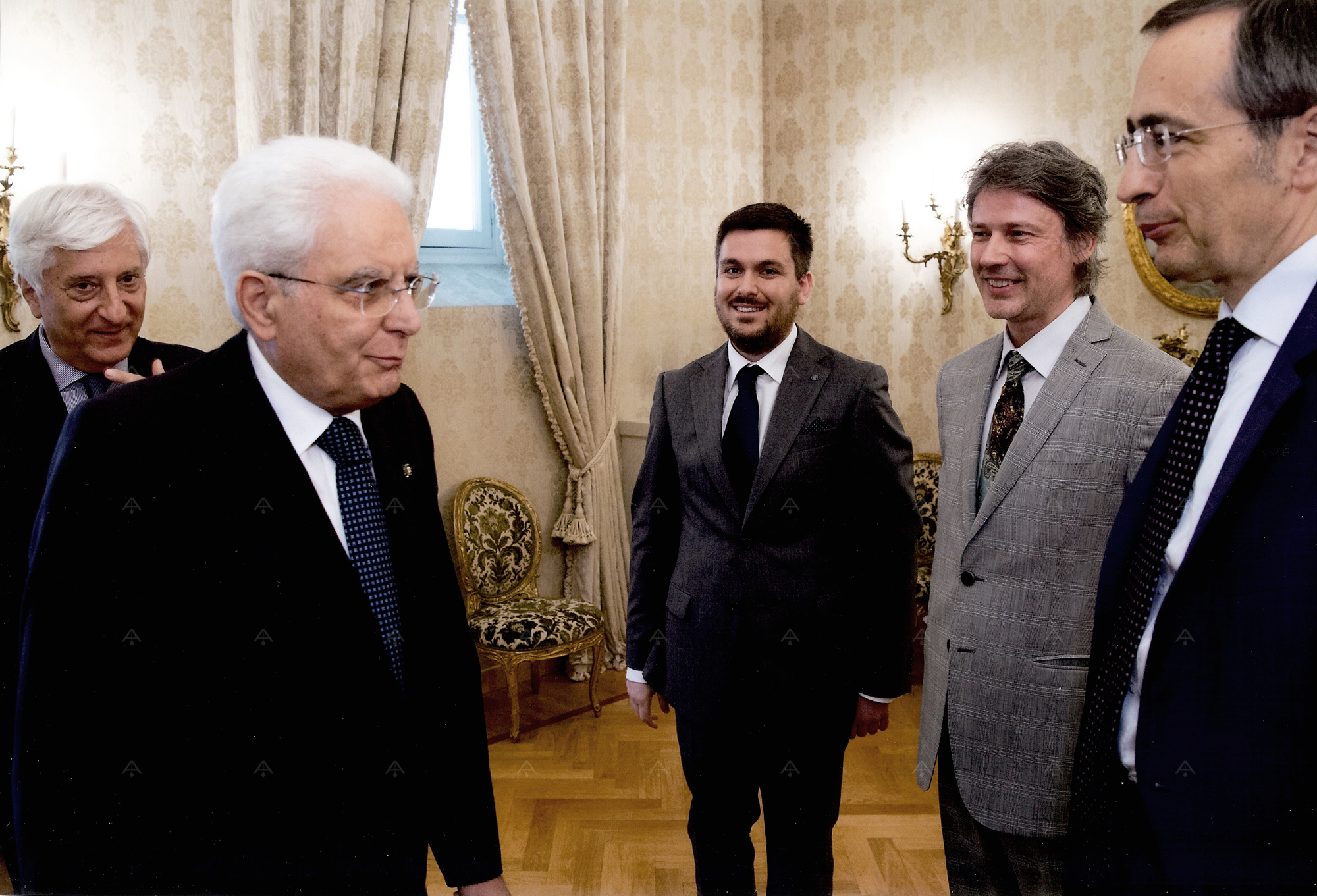 Allestimento; Sala Repubblica; Quirinale; Sergio Mattarella; arch. Federico Lardera; dott. Egidio Senatore